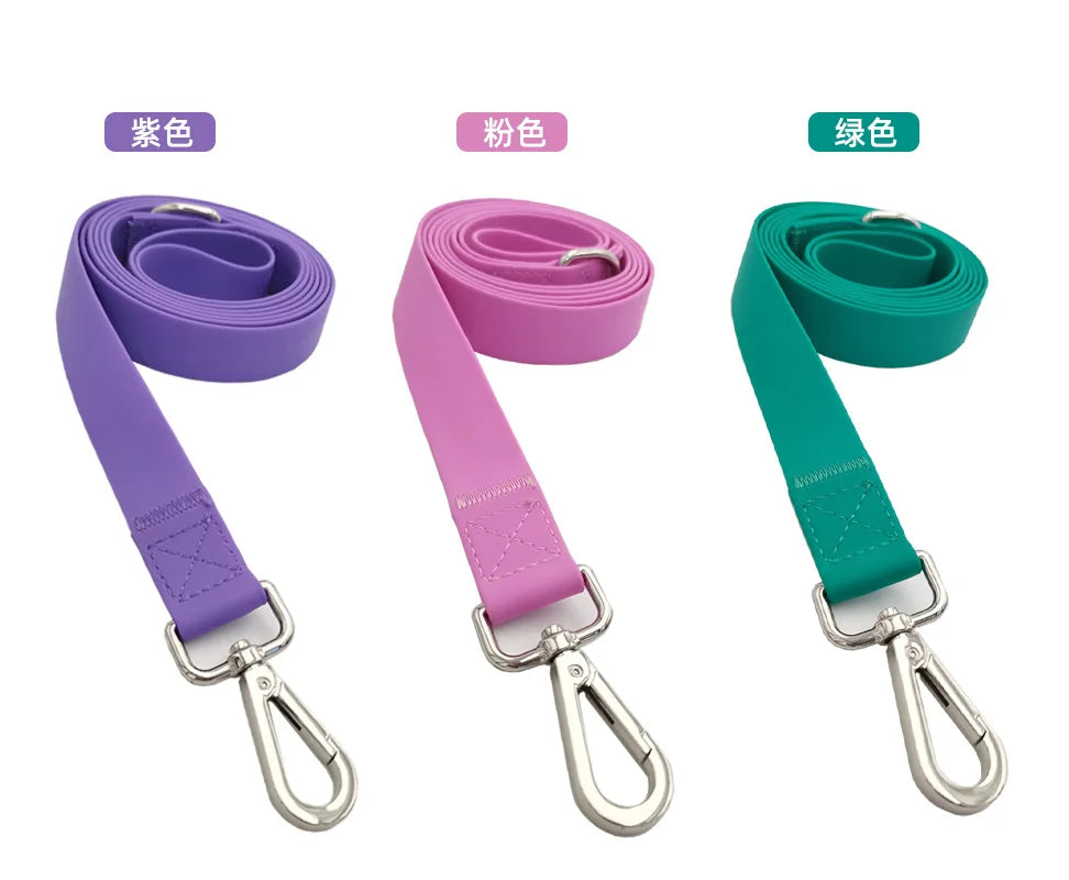 Pet Dog Leash Silicone PVC Towing Rope Collar Purple Wrapped Adhesive Ribbon Waterproof Easy To Clean Dog Towing Rope Supplies