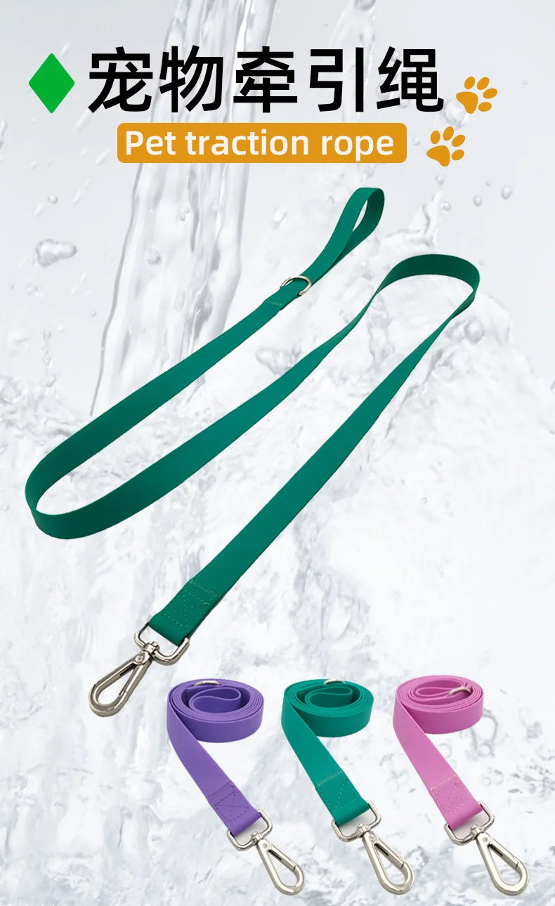 Pet Dog Leash Silicone PVC Towing Rope Collar Purple Wrapped Adhesive Ribbon Waterproof Easy To Clean Dog Towing Rope Supplies